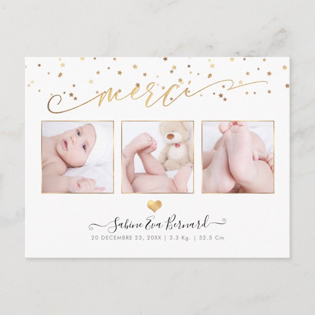 Carte Postale PixDezines les Étoiles D'or Remerciements (Devant)