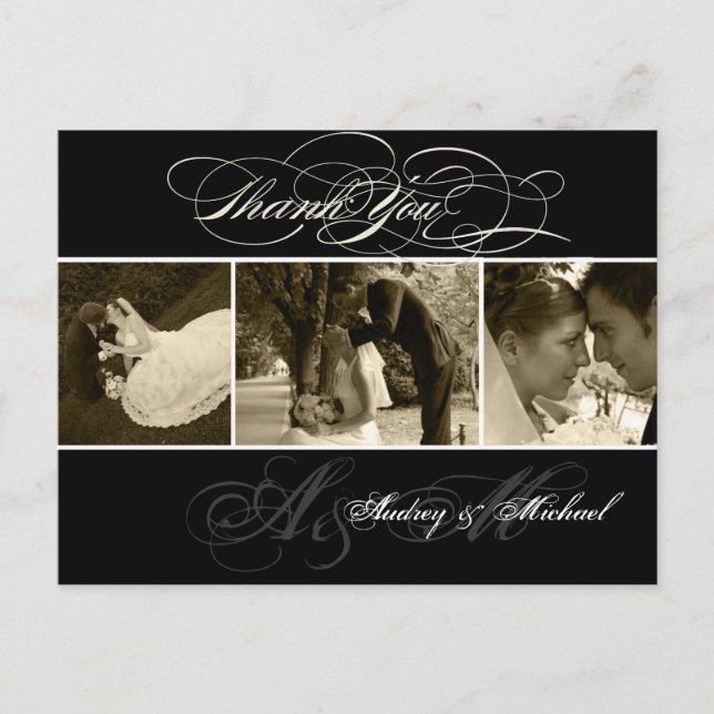 Carte Postale PixDezines Mariage clair Photos Merci (Devant)