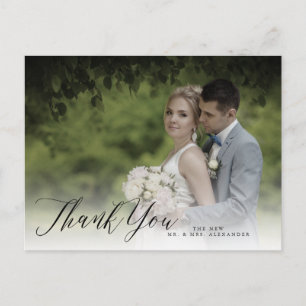Carte Postale PixDezines Mariage Merci/Calligraphie Chic