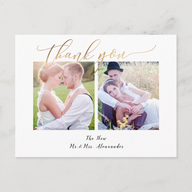 Carte Postale PixDezines Mariage Merci/Calligraphie moderne (Devant)