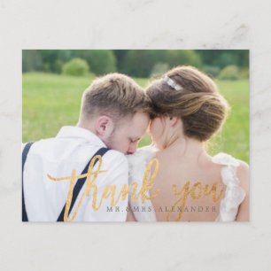 Carte Postale PixDezines Mariage Merci/Script moderne