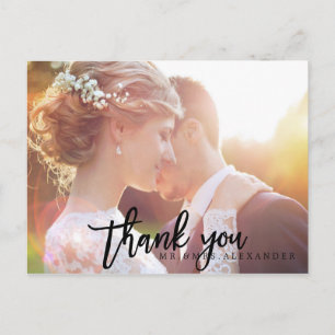 Carte Postale PixDezines Mariage Merci/Script moderne