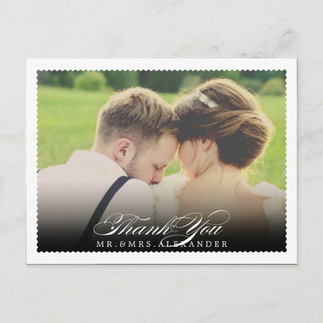 Carte Postale PixDezines Mariage Remerciements/Écriture Fancy (Devant)