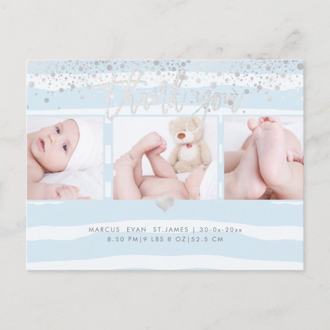 Carte Postale PixDezines Merci de douche/Poudre éblouie bleu (Devant)