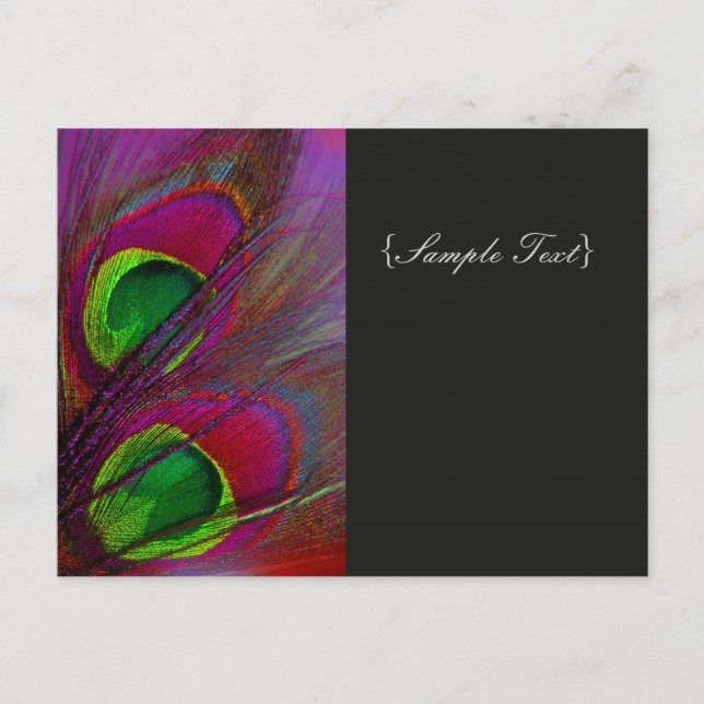 Carte Postale PixDezines Paon Psychédélique, Personnalisez-le ! (Devant)