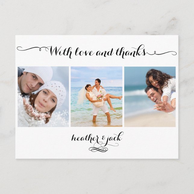 Carte Postale PixDezines photos DIYcolor/mariage merci (Devant)