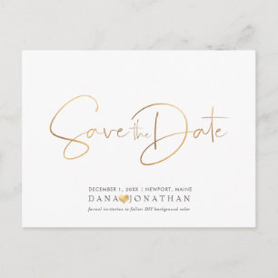 Carte Postale PixDezines Save the Date/Iridescent Gold Script