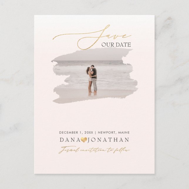 Carte Postale PixDezines Save the Date Luxe Script DIY couleur (Devant)