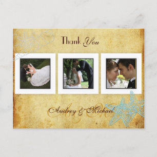 Carte Postale PixDezines vintage, photos de mariage sur la plage