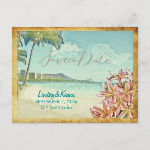 Carte Postale PixDezines vintage waikiki / diamond head / plumer