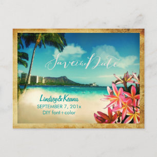 Carte Postale PixDezines waikiki vintage/tête de diamant/plumeri
