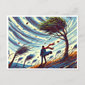 Carte postale Pixel Art Big Wind Day - Retro Windy