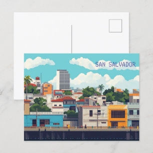 Carte Postale Pixel Art San Salvador El Salvador