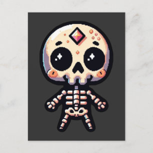 Carte Postale Pixelart Skeleton