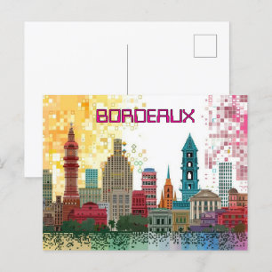 Carte Postale Pixellit 2D Game Art Bordeaux