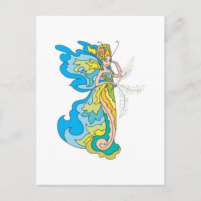 Carte Postale pixie fée princesse (Devant)