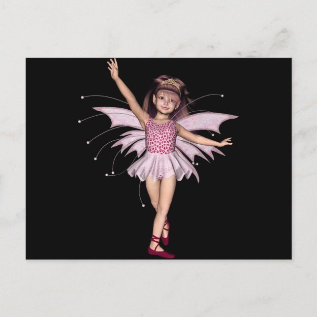 Carte Postale Pixie rose 3D 1 (Devant)