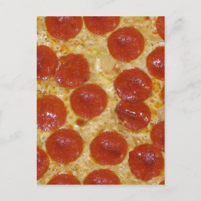 Carte Postale pizza au gros pepperoni (Devant)
