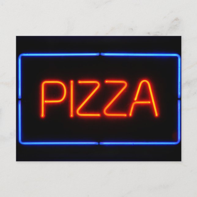 Carte Postale PIZZA Blue et Red Neon Sign (Devant)