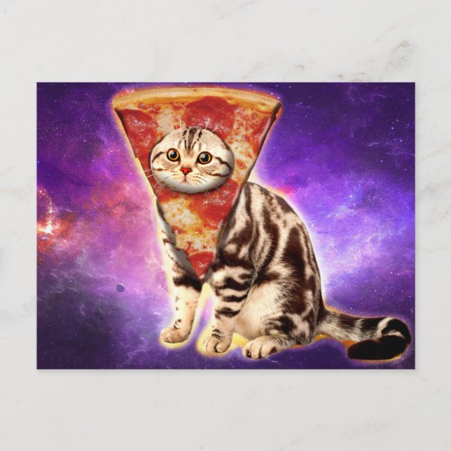 Carte Postale Pizza chaton Kitty (Devant)