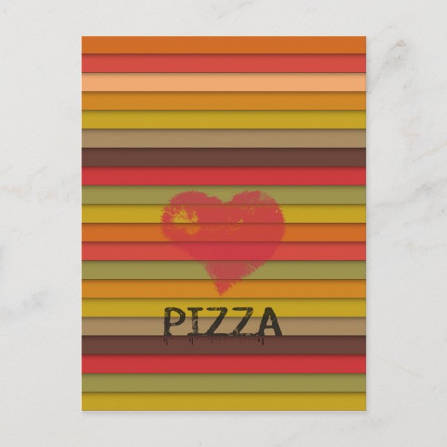 Carte Postale Pizza d'amour - pizza est amour, pizza est vie (Devant)