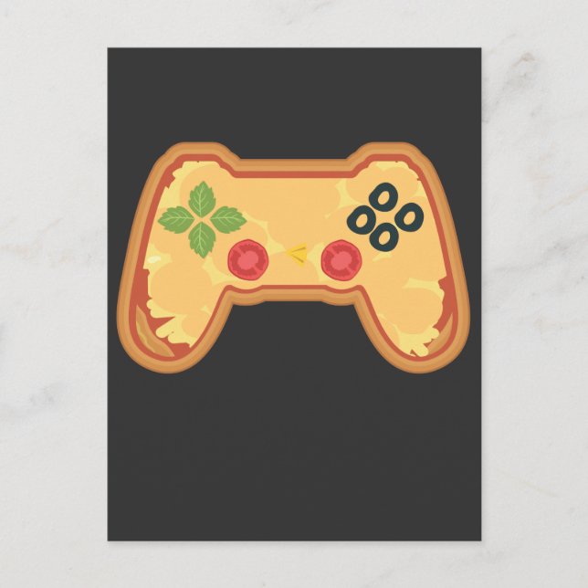Carte Postale Pizza Gaming Controller Fast Food Gamer (Devant)