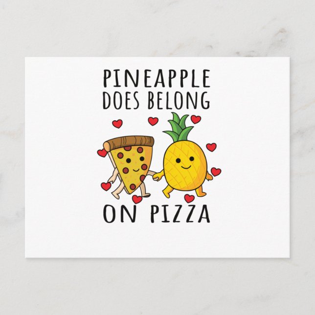 Carte Postale Pizza Hawaii Pineapple Pizza Food (Devant)