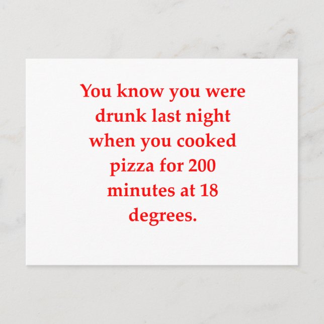 Carte Postale pizza ivre (Devant)