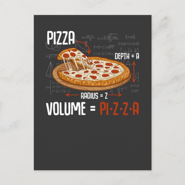 Carte Postale Pizza Mathématiques Formule Physique Science Foie (Devant)