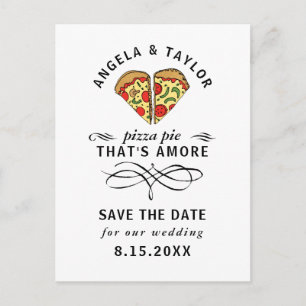 Carte Postale Pizza moderne Amore Typographie noire Enregistrer