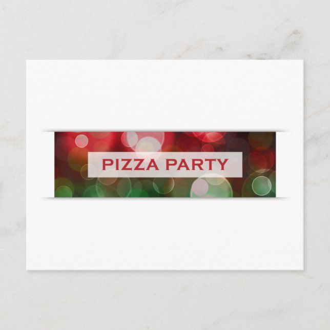 Carte Postale pizza party bokeh (Devant)