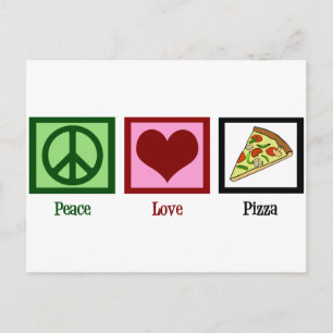 Carte Postale Pizza Peace Love