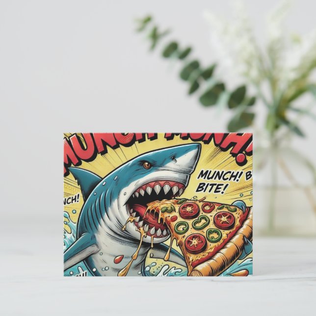 Carte Postale Pizza Requin Munch Munch (Debout devant)
