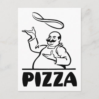 Carte Postale Pizza Retro