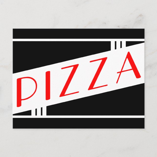Carte Postale pizza rétro (Devant)