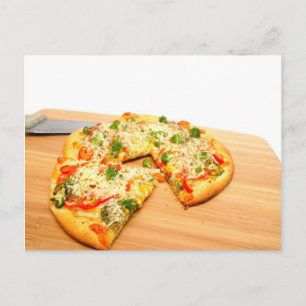 Carte Postale Pizza végétale gourmande