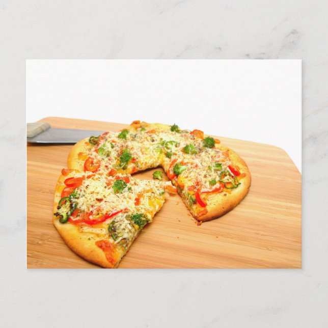 Carte Postale Pizza végétale gourmande (Devant)