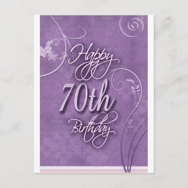 Carte Postale Pizzande violette pour 70e anniversaire (Devant)