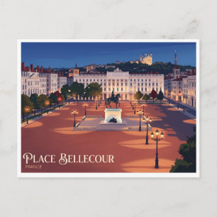 Carte Postale Place Bellecour la nuit Lyon France