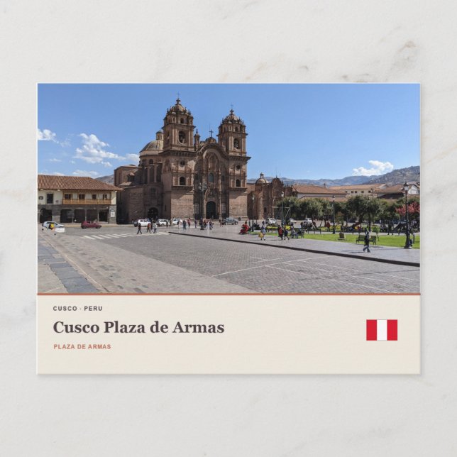Carte Postale Place d'Armes de Cuzco (Devant)