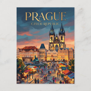 Carte Postale Place de la Vieille-Ville, Prague République tchèq
