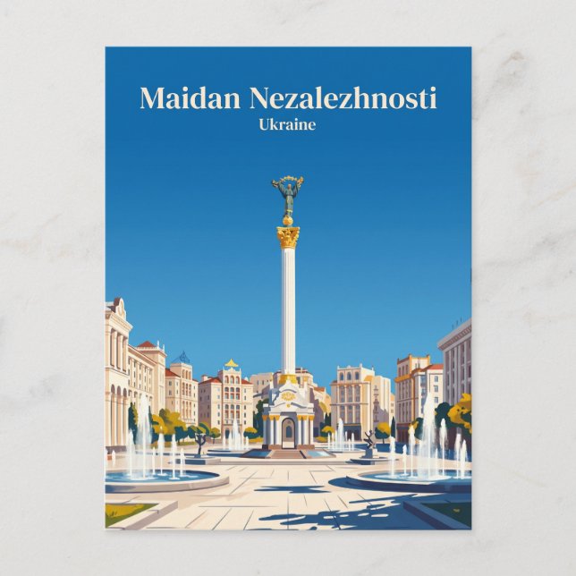 Carte Postale Place de l'Indépendance Ukraine (Devant)
