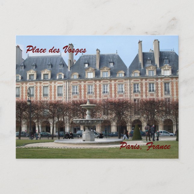 Carte Postale Place des Vosges (Devant)