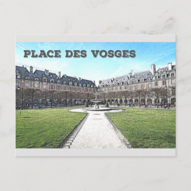 Carte Postale Place des Vosges (Devant)