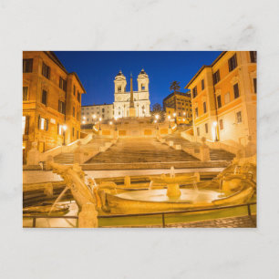 Carte Postale Place d'Espagne, église Trinità dei Monti Rome Ita