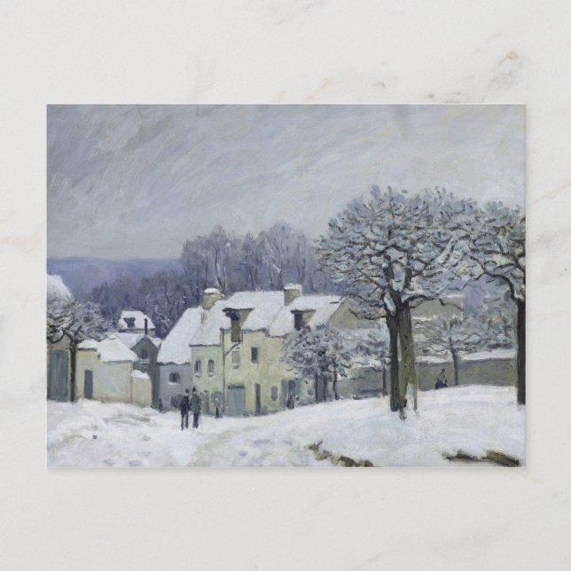 Carte Postale Place du Chenil à Marly-le-Roi, Neige, 1876 (Devant)