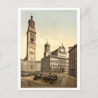 Carte Postale Place du marché, Augsburg, Bavière, Allemagne