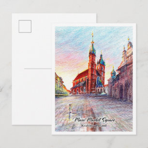 Carte Postale Place du Marché principal Cracovie Pologne