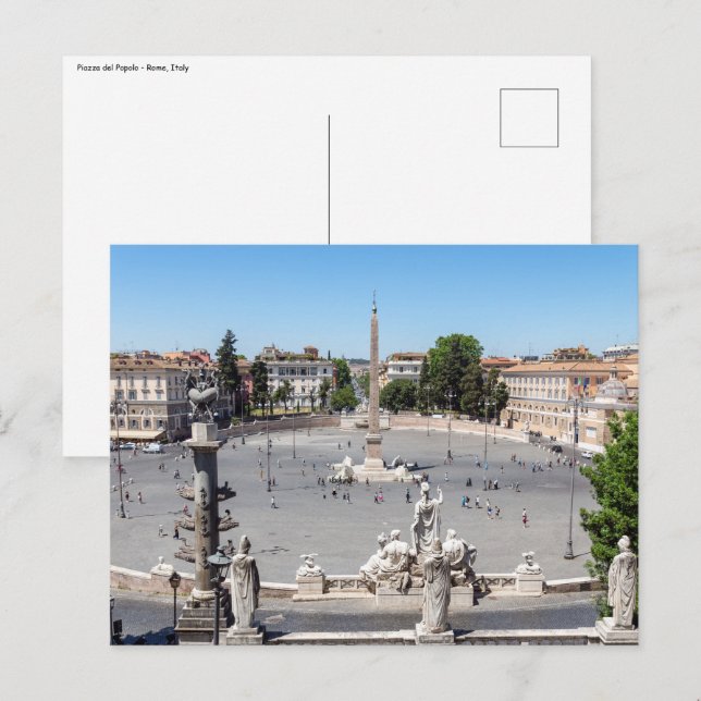 Carte Postale Place du Peuple - Rome, Italie (Devant / Derrière)