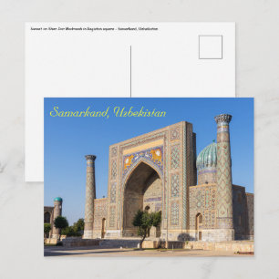 Carte Postale Place du Registan au coucher du soleil - Samarkand